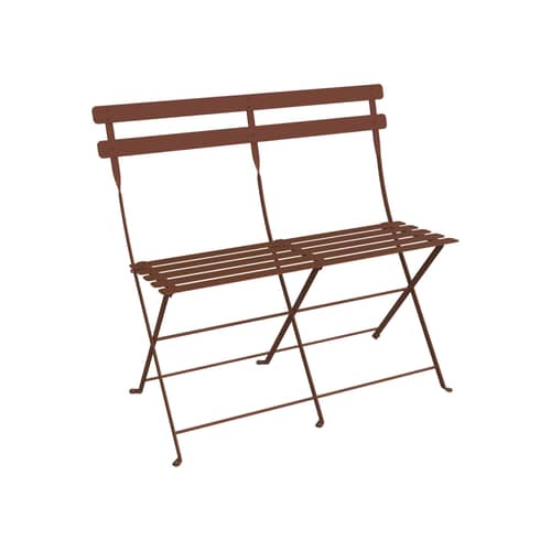 Banquette extérieure Bistro metallo rosso / Pieghevole - 2 posti / L 88 cm - Fermob - Ocra rossa - Acciaio