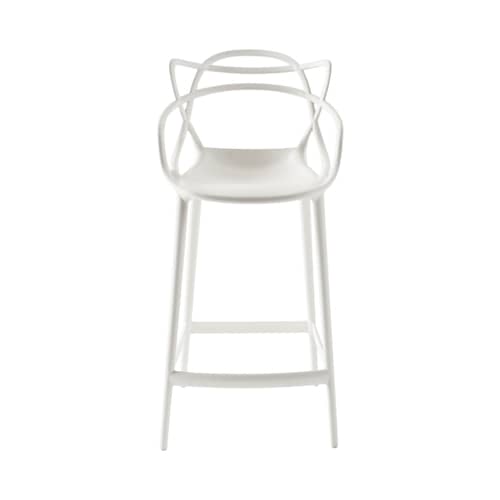 Chaise de bar Masters blanc / H 65 cm - Kartell - Blanc - Technopolymère thermoplastique recyclé