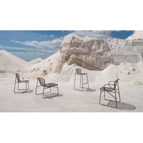 Chaise empilable Riviera métal blanc - Emu - Blanc - Acier verni