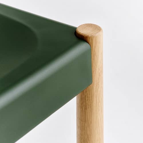 Chaise Pack 10 vert / Polypropylène recyclé - Hay - Vert tropical / Chêne huilé - Chêne massif huilé, Fibre de bois, Polypropylène recyclé