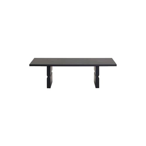 Noon Coffee table wood black / 118 x 58 cm - NOBODINOZ - Black - Solid Rubberwood, Tinted ash veneer
