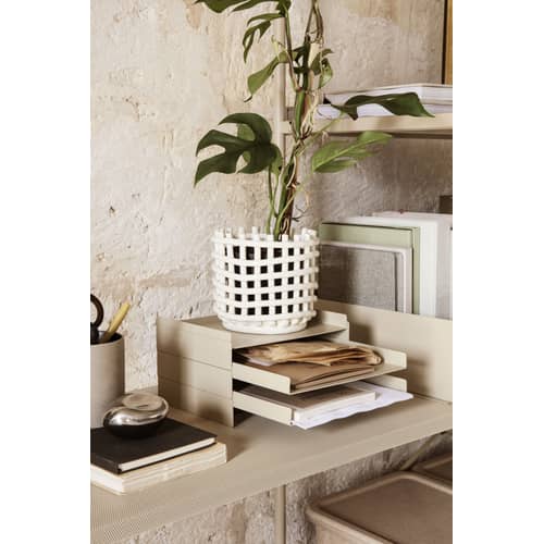 Corbeille Ceramic Small céramique blanc / Ø 16 x H 14,5 cm - Fait main - Ferm Living - Blanc cassé - Céramique
