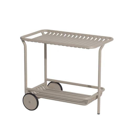 Desserte Week-end / Aluminium - Roulettes - Petite Friture - Dune - Aluminium