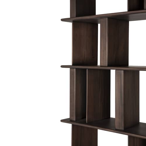 Étagère Block bois marron / L 120 x H 207 cm - Ethnicraft - Acajou espresso - Acajou massif teinté