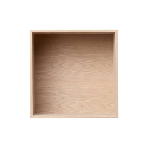 Etagère Mini Stacked / Medium carré 33x33 cm / Avec fond - Muuto - Chêne - MDF placage chêne