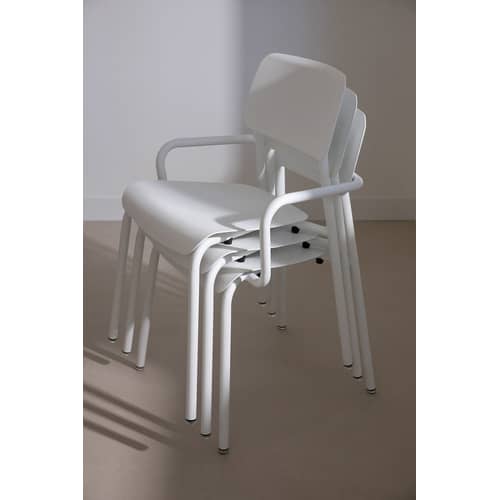 Fauteuil empilable Studie métal rouge / Aluminium - Fermob - Ocre rouge - Aluminium