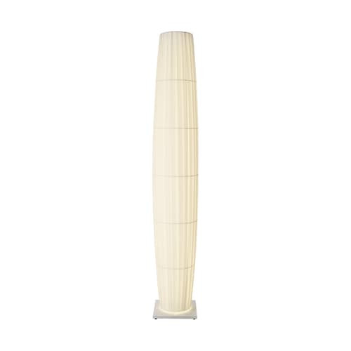 Lampada a stelo Colonne tessuto bianco / LED - H 190 cm - Dix Heures Dix - Base in Marmo bianco - Alluminio, Marmo, Tessuto acrilico plissettato