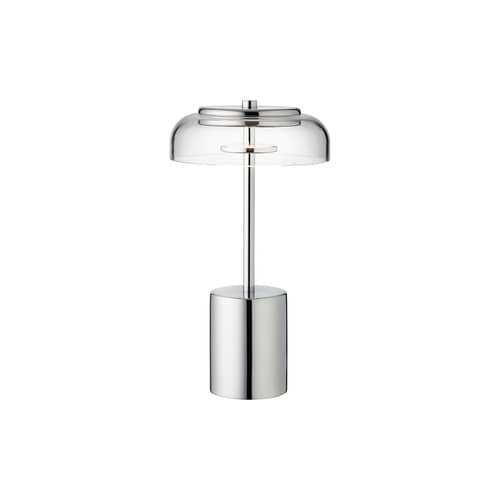 Lampada da esterno ricaricabile senza fili Blossi LED materiale plastico argento / H 26 cm - NUURA - Cromato / Trasparente - Acrilico, Metallo
