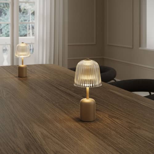 Lampada senza fili ricaricabile Asteea materiale plastico oro - NUURA - Ottone e trasparente - Acrilico, Ottone