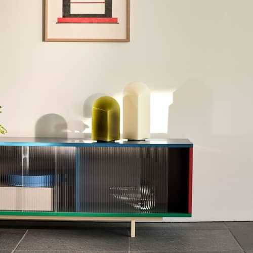 Lampe de table Parade LED verre vert / H 24 cm - Hay - Vert mousse - Verre