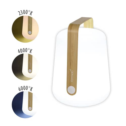 Lampe sans fil rechargeable Balad Bamboo bois naturel / H 25 cm - USB - Fermob - Bambou - Bambou, Polyéthylène