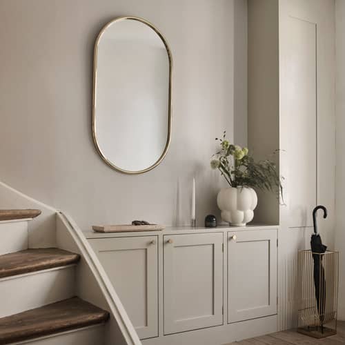 Miroir mural Angui Wide métal or / 60 x 100 cm - AYTM - Or - Acier, Verre