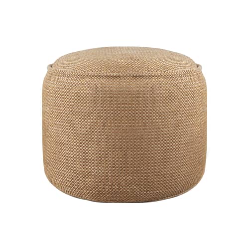 Outdoor-Hocker Donut Outdoor textil gelb / Ø 50 cm - Ethnicraft - Marsala - Polypropylen-Stoff, Schaumstoff