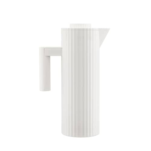 Pichet isotherme Plissé plastique blanc / 1 L - Résine thermoplastique - Alessi - Blanc - Résine thermoplastique, Verre