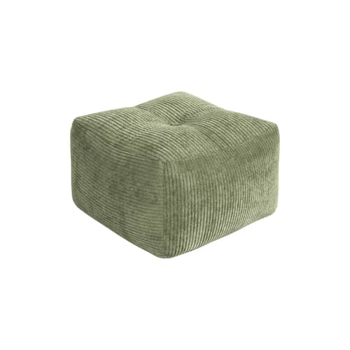 Pouf Buddy tissu vert / 50 x 50 cm - KARUP - Vert kaki 553 (velours côtelé) - 