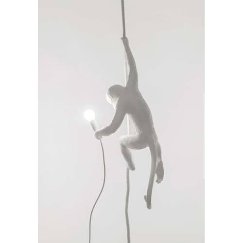 Sospensione Monkey Hanging materiale plastico bianco / Indoor - H 80 cm - Seletti - Bianco - Resina