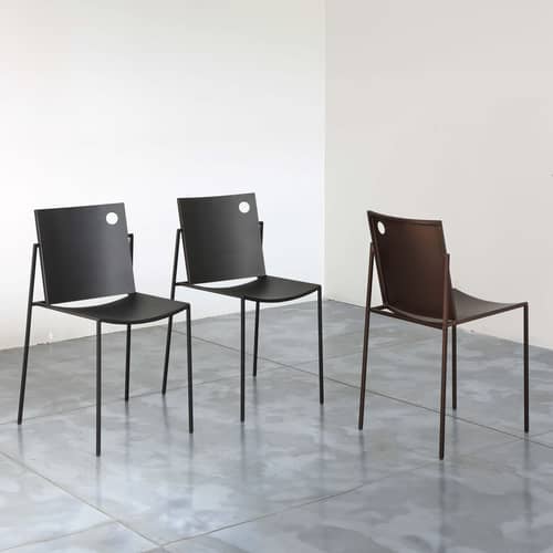 Aurora Stacking chair metal black - Zeus - Copper black - Steel