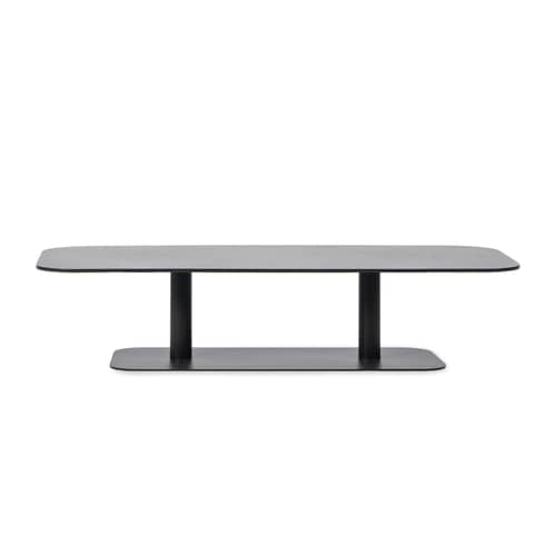 Table basse Kodo / 129 x 45 cm - Vincent Sheppard - Gris Fossile (aluminium) / Pied gris Fossile - Aluminium thermolaqué