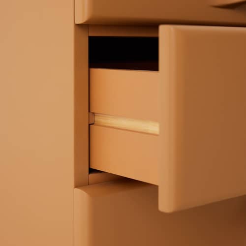 Table de chevet Chest of drawers bois orange / Rangement 3 tiroirs - L 60 x P 35 x H 51 cm - HK LIVING - Orange Ginger - MDF laqué