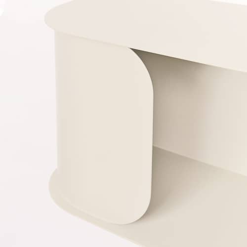 Table de chevet murale Steel métal beige / L 40 cm - NOBODINOZ - Beige - Acier laqué