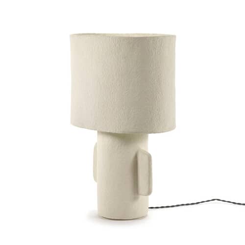 Earth Table lamp paper white / Recycled papier-mâché - 36 x 23 x H 54 cm - Serax - 36 x 23 x H 54 cm - Recycled papier-mâché