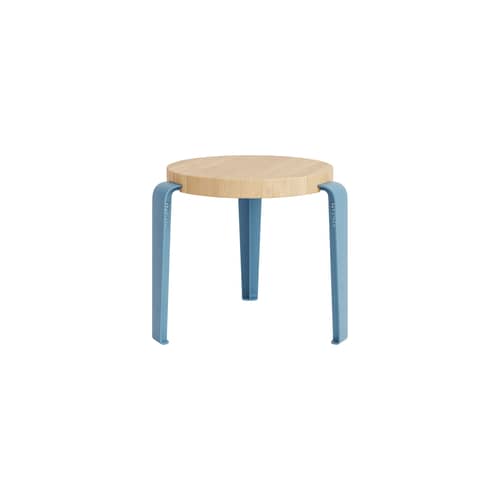 Tabouret enfant Mini Lou / H 30 cm - TIPTOE - Chêne / Bleu Baleine - Acier thermolaqué, Chêne massif éco-certifié