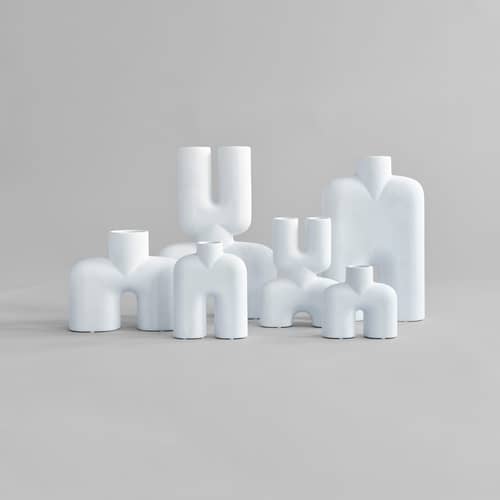 Vaso Cobra Tall Mini ceramica bianco / L 18 x H 23 cm - 101 COPENHAGEN - Bianco - Ceramica