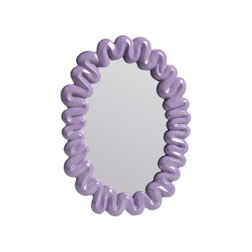 Dribble Wall mirror plastic material purple / 41.5 x 29.5 cm - Polyresin - & klevering - Lilac - Glass, Polyresin