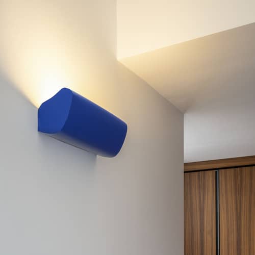 Wandleuchte Radieuse by Le Corbusier metall blau Metall blau / Neuauflage 1949 - Nemo - Blau - bemaltes Metall