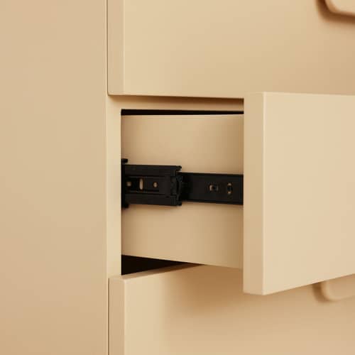 Comò Spacious legno beige / L 80 x P 40,5 x H 98 cm - HK LIVING - Crema - Legno laccato