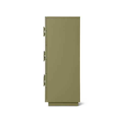 Comò Spacious legno verde / L 80 x P 40,5 x H 98 cm - HK LIVING - Verde cachi - Legno laccato
