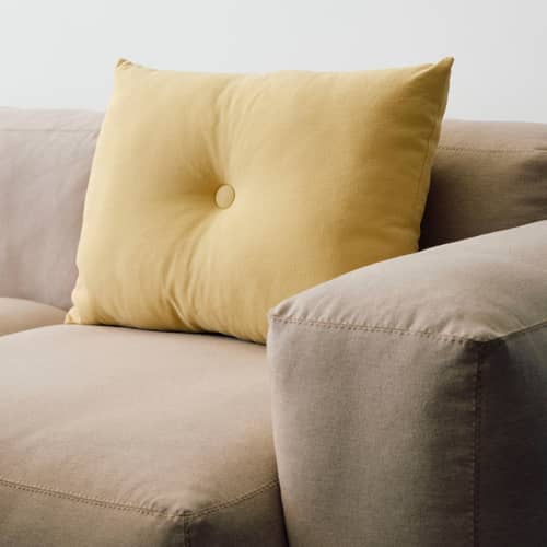Coussin Dot Lin jaune / 60 x 45 cm - Hay - Jaune doux - Coton biologique, Lin