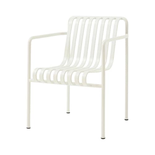 Fauteuil empilable Palissade Dining Large métal blanc / Bouroullec, 2016 - Hay - Blanc crème - Acier