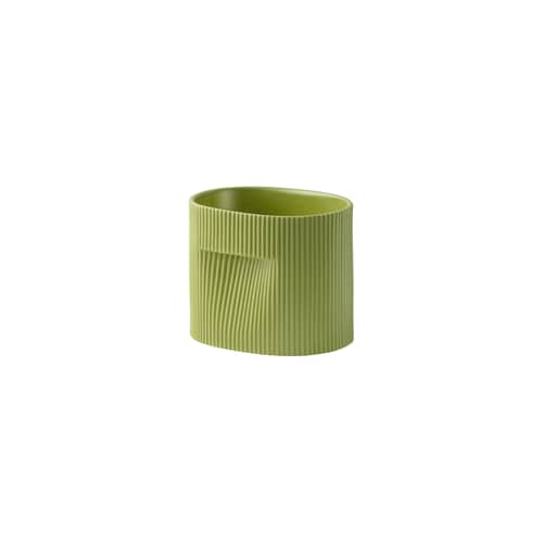 Ridge Flowerpot ceramic green / W 18.5 x D 14.5 x H 15.2 cm - Muuto - Green - Terracotta