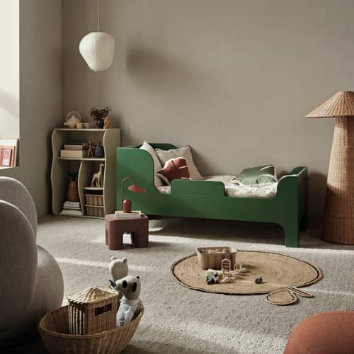 Lit enfant Sill bois vert / 166 x 76 cm (pour matelas 70 x 160 cm) - Sommier inclus - Ferm Living - Vert - MDF