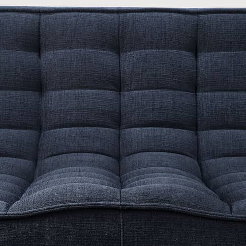 Sofa N701 textil grau / 3-Sitzer - L 210 cm / Stoff - Ethnicraft - Graphitgrau - Holz, Recycelte Baumwolle, Schaumstoff