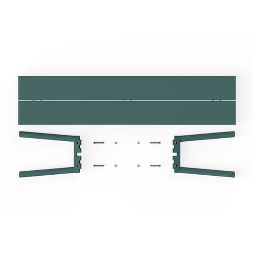 Panchina Fred\'s metallo verde / L 160 cm - 3 posti - Fatboy - Salvia scuro - Alluminio