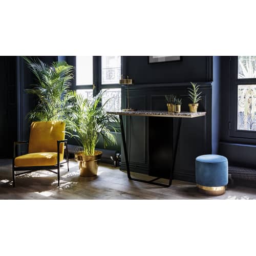 Poltrona imbottita Floating tessuto blu legno naturale / Tessuto - RED Edition - Blu indiano / Rovere - Cotone, Rovere massello, Schiuma ad alta resilienza