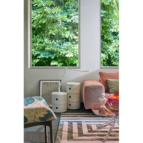 Rangement Componibili vert (1968) / Mat - 3 tiroirs - H 58 cm / Recyclé - Exclusivité en édition limitée - Kartell - Vert mat - Technopolymère thermoplastique recyclé
