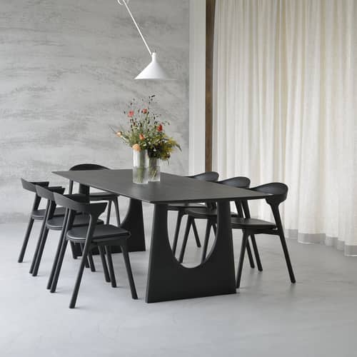 Geometric Rectangular table wood black / 250 x 100 cm - 10 people - Ethnicraft - Black - Tinted oak wood