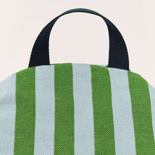 Sitzkissen für Kinder Bliss textil grün - NOBODINOZ - Grün & Blau / Streifen - Expandiertes Polystyrol, Organische Baumwolle