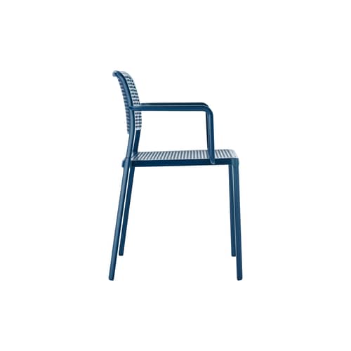 Audrey Stackable dining chair plastic material blue - Kartell - Blue - Painted aluminium, Polypropylene