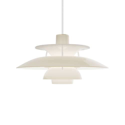 Suspension PH 5 Opal plastique beige / Ø 32 cm - Réédition 1958 - Louis Poulsen - Beige - PMMA