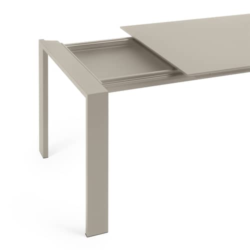 Table à rallonge Four beige / L 160 à 260 cm - Stratifié soft-touch - Kartell - Beige - Acier verni, Stratifié soft-touch