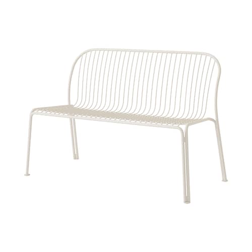 Banc avec dossier Thorvald SC111 métal blanc / L 129 cm - &tradition - Ivoire - Acier thermolaqué