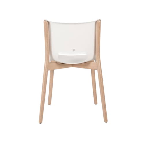 Chaise Poêle Collection / By Philippe Starck - Alessi - Blanc / Hêtre naturel - Acier coloré à la résine époxy, Hêtre