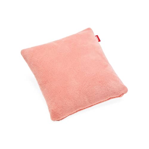 Coussin Square Teddy tissu rose / Tissu duveteux - 50 x 50 cm - Fatboy - Rose Cheeky - Polypropylène, Tissu peluche