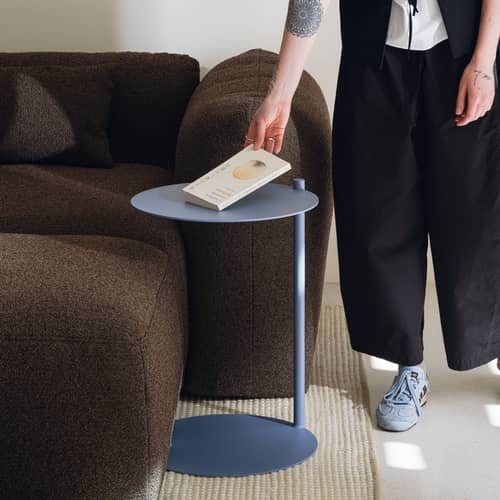 Ande End table metal blue / Ø 40 x H 55 cm - NOO.MA - Frost blue - Recycled steel