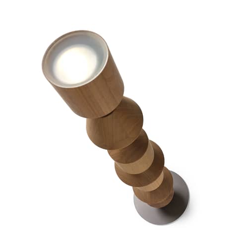 Lampadaire Costantina bois naturel / Ø 40 x H 178 cm - Mogg - Bois naturel - Bois d\'Iroko