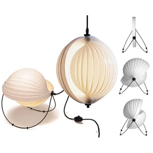 Lampe de table Eclipse plastique blanc / Ø 32 cm - Objekto - Ø 32 cm / Blanc - Acier recyclé, Polyéthylène, Polypropylène